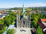 Historic European cathedral in city center