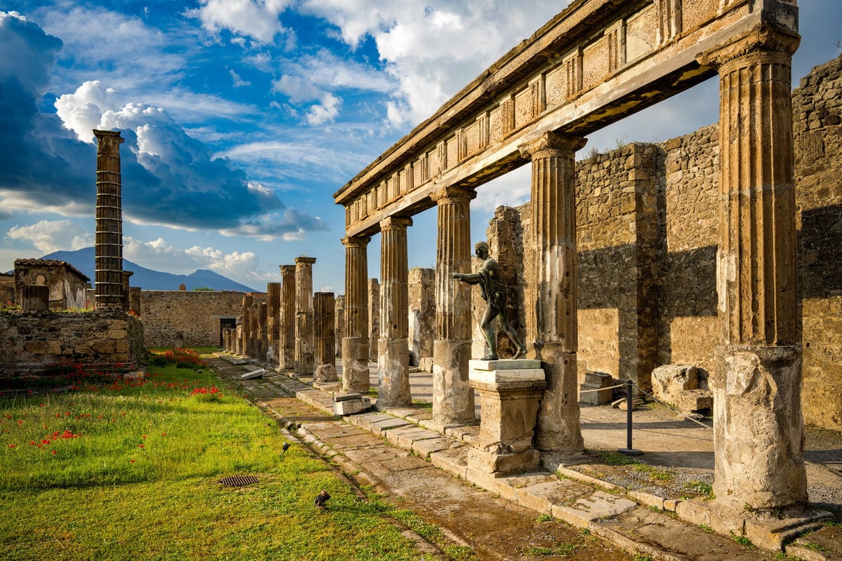 Beautiful Pompeii view post-rainstorm