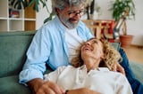 Happy mature couple sharing a tender moment