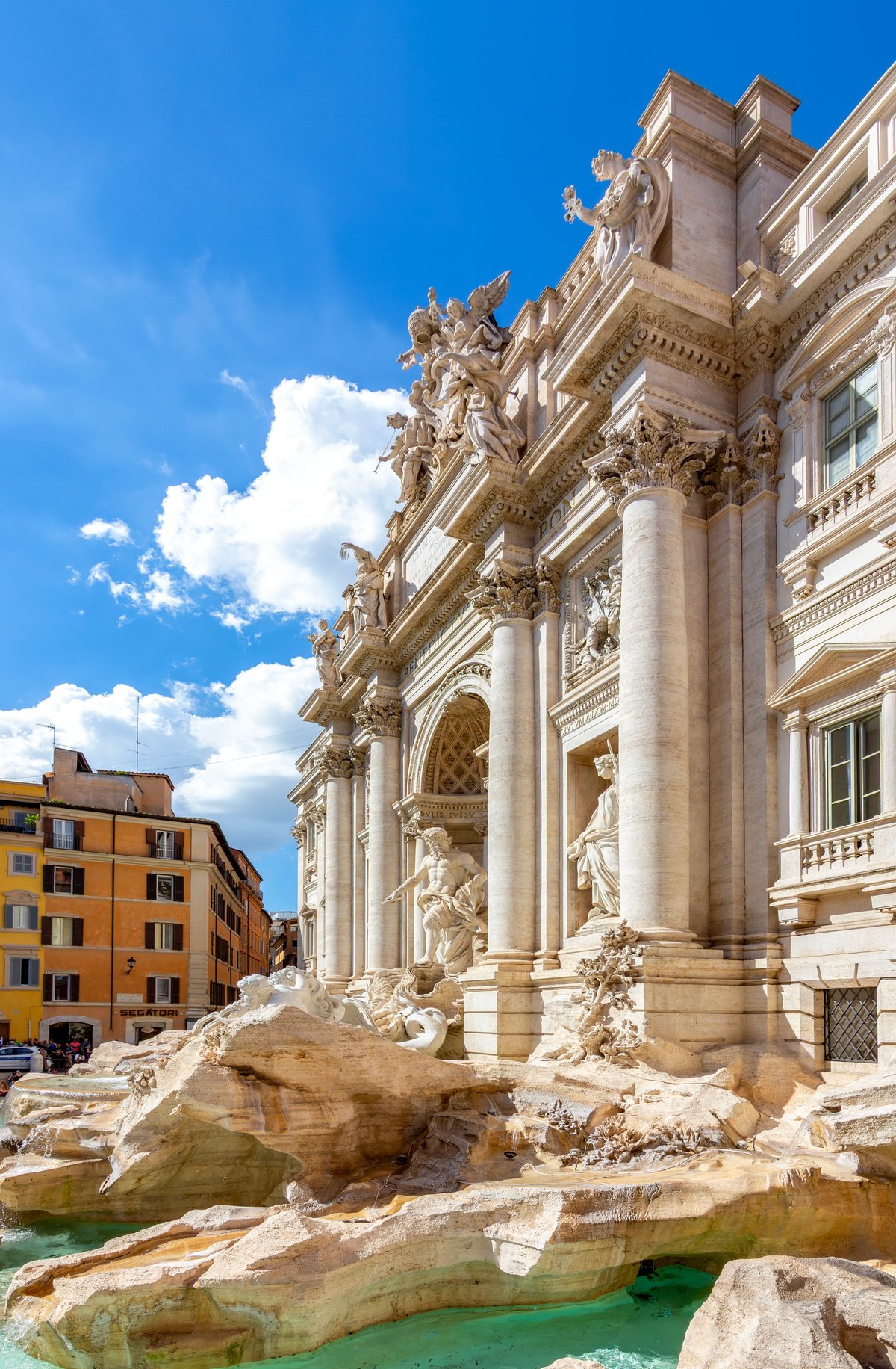 Famous Trevi fountain in center of Rome, Italy
